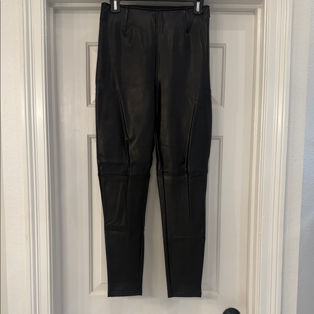 Black Faux Leather pants by Abercrombie